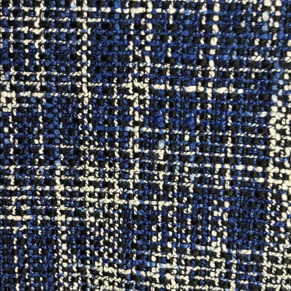 Halogen Blue White Tweed Jacket Chanel Style Blazer Size S - Picture 11 of 12